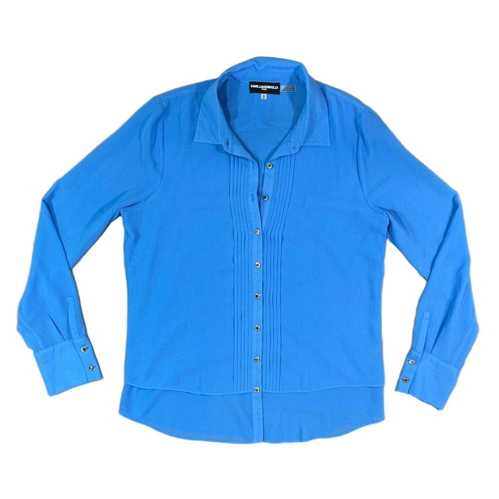 Karl Lagerfeld Long sleeve Blue Button down Shirt Size Small